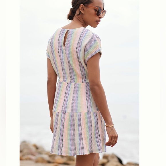 Anthropologie Dolan Short-Sleeve Striped Mini Dress - Picture 2 of 9